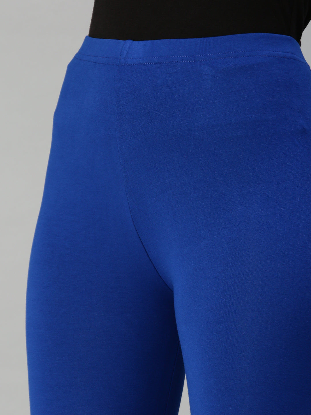 De Moza Women's Ankle Length Leggings Solid Viscose Royal Blue - De Moza