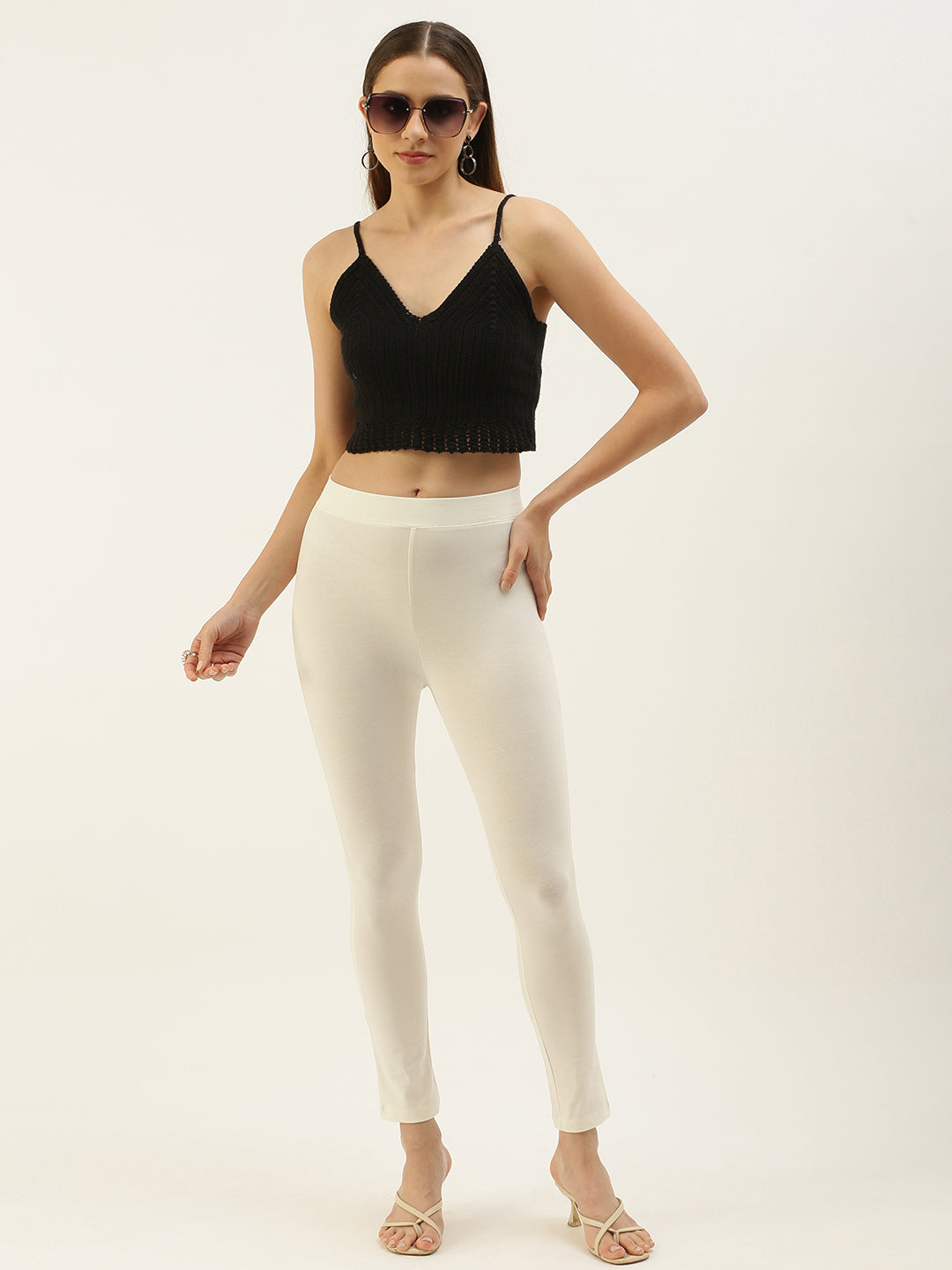 De Moza Ladies 7/8th Leggings OffWhite