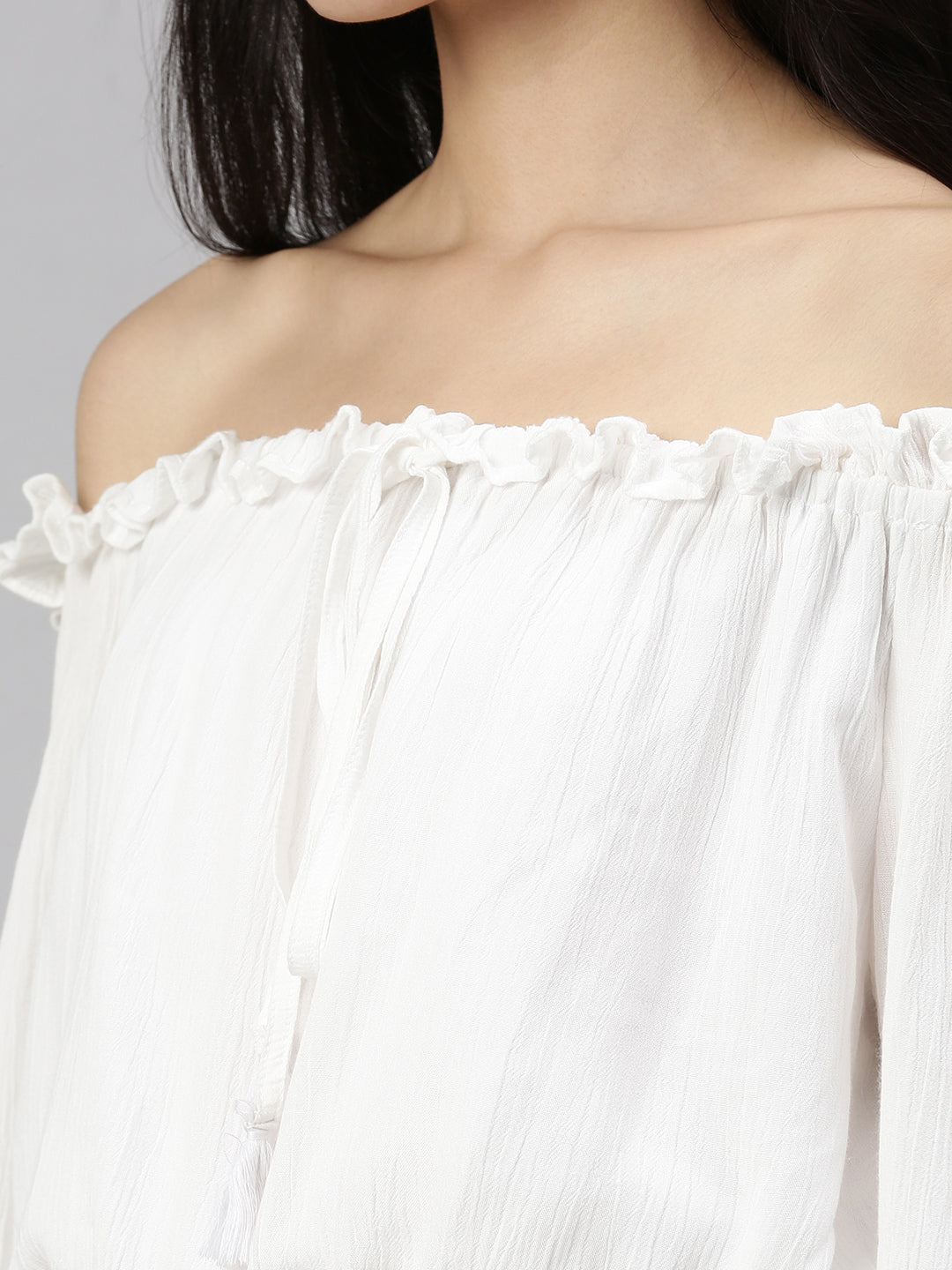 De Moza Women's Crop Top White