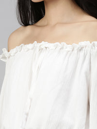 De Moza Women's Crop Top White