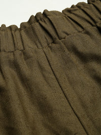 De Moza Womens Crop Palazzo Olive
