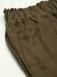 De Moza Womens Crop Palazzo Olive