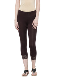 De Moza Ladies 3/4th Leggings Brown - De Moza (1553584554047)
