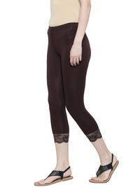 De Moza Ladies 3/4th Leggings Brown - De Moza (1553584554047)