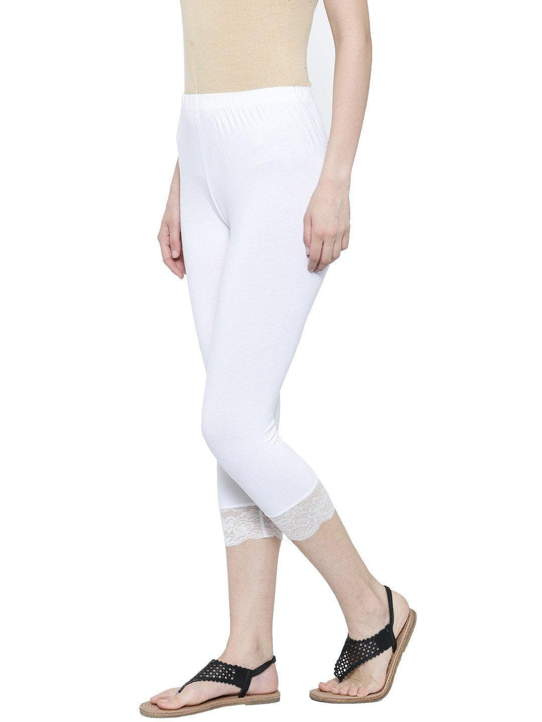 De Moza- Ladies 3/4th Leggings Offwhite - De Moza (1553583964223)