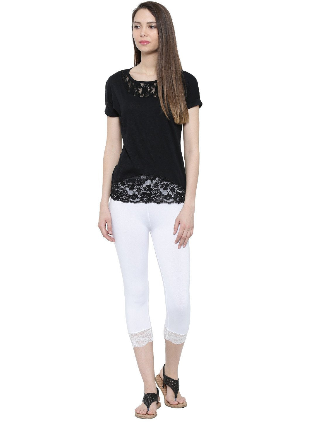 De Moza- Ladies 3/4th Leggings Offwhite - De Moza (1553583964223)
