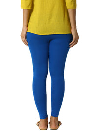 Pack of 2 De Moza Ladies Superior Ankle Leggings Solid Black&Cobalt