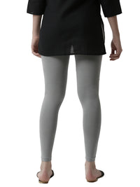 De Moza Superior Ankle Length Leggings Combo Pack of 2 White&Light Grey - De Moza