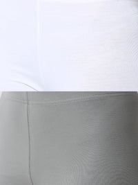 De Moza Superior Ankle Length Leggings Combo Pack of 2 White&Light Grey - De Moza
