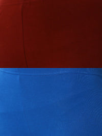 De Moza Superior Ankle Length Leggings Combo Pack of 2 Maroon&Cobalt - De Moza