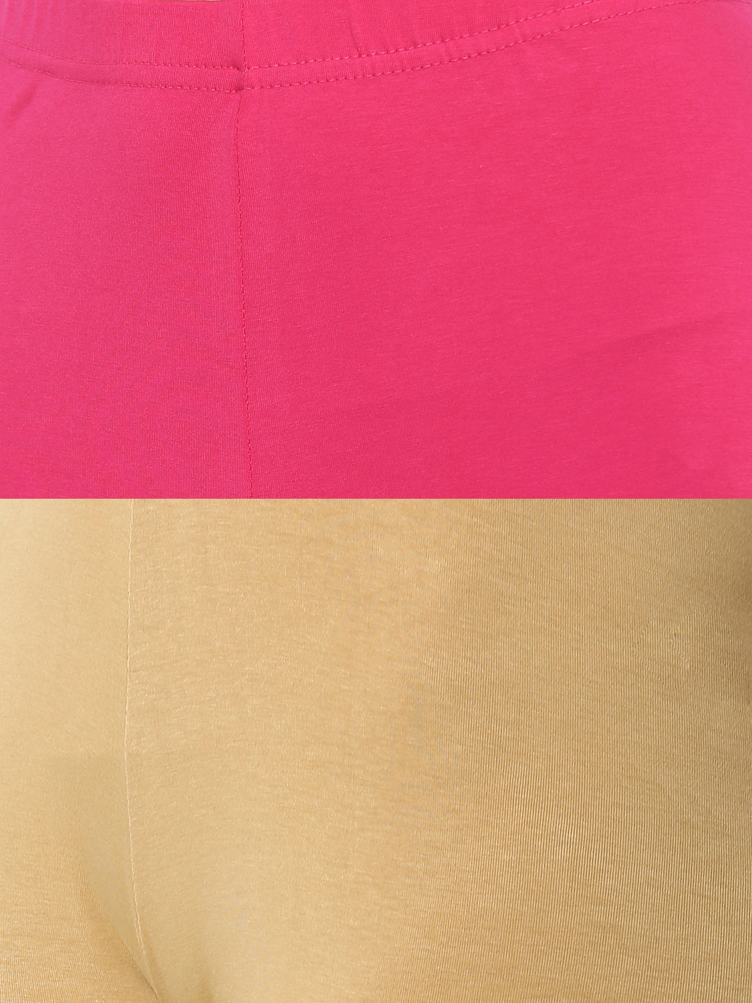 De Moza Superior Ankle Length Leggings Combo Pack of 2 Fuchsia&Skin - De Moza
