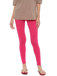 De Moza Superior Ankle Length Leggings Combo Pack of 2 Fuchsia&Cobalt - De Moza