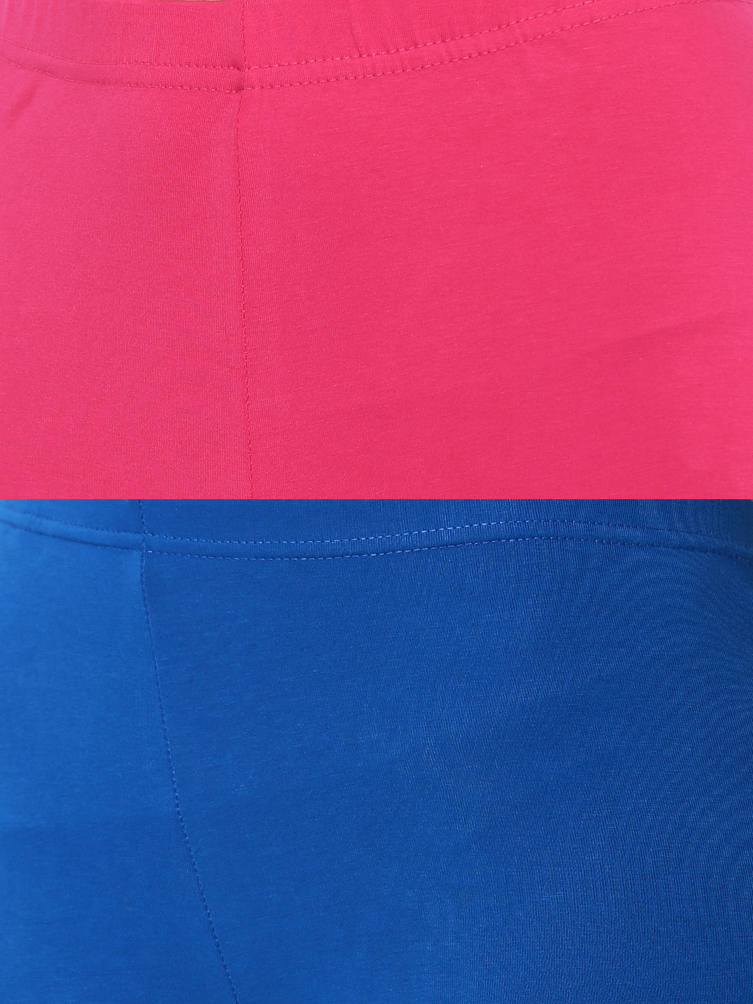 De Moza Superior Ankle Length Leggings Combo Pack of 2 Fuchsia&Cobalt - De Moza