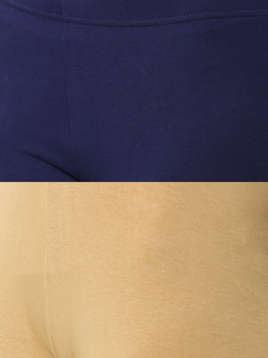 De Moza Superior Ankle Length Leggings Combo Pack of 2 Navy Blue&Skin - De Moza