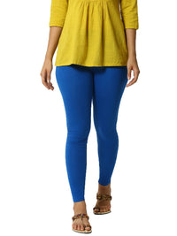 De Moza Superior Ankle Length Leggings Combo Pack of 2 Navy Blue&Cobalt - De Moza