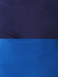 De Moza Superior Ankle Length Leggings Combo Pack of 2 Navy Blue&Cobalt - De Moza