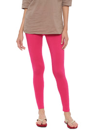 De Moza Superior Ankle Length Leggings Combo Pack of 2 Fuchsia&Lemon Yellow - De Moza