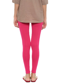 De Moza Superior Ankle Length Leggings Combo Pack of 2 Fuchsia&Lemon Yellow - De Moza