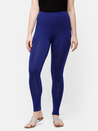 De Moza Superior Ankle Length Leggings Combo Pack of 2 White&Navy Blue - De Moza