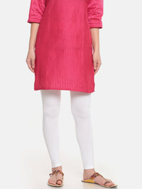 De Moza Superior Ankle Length Leggings Combo Pack of 2 White&True Red - De Moza