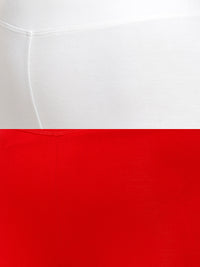 De Moza Superior Ankle Length Leggings Combo Pack of 2 White&True Red - De Moza