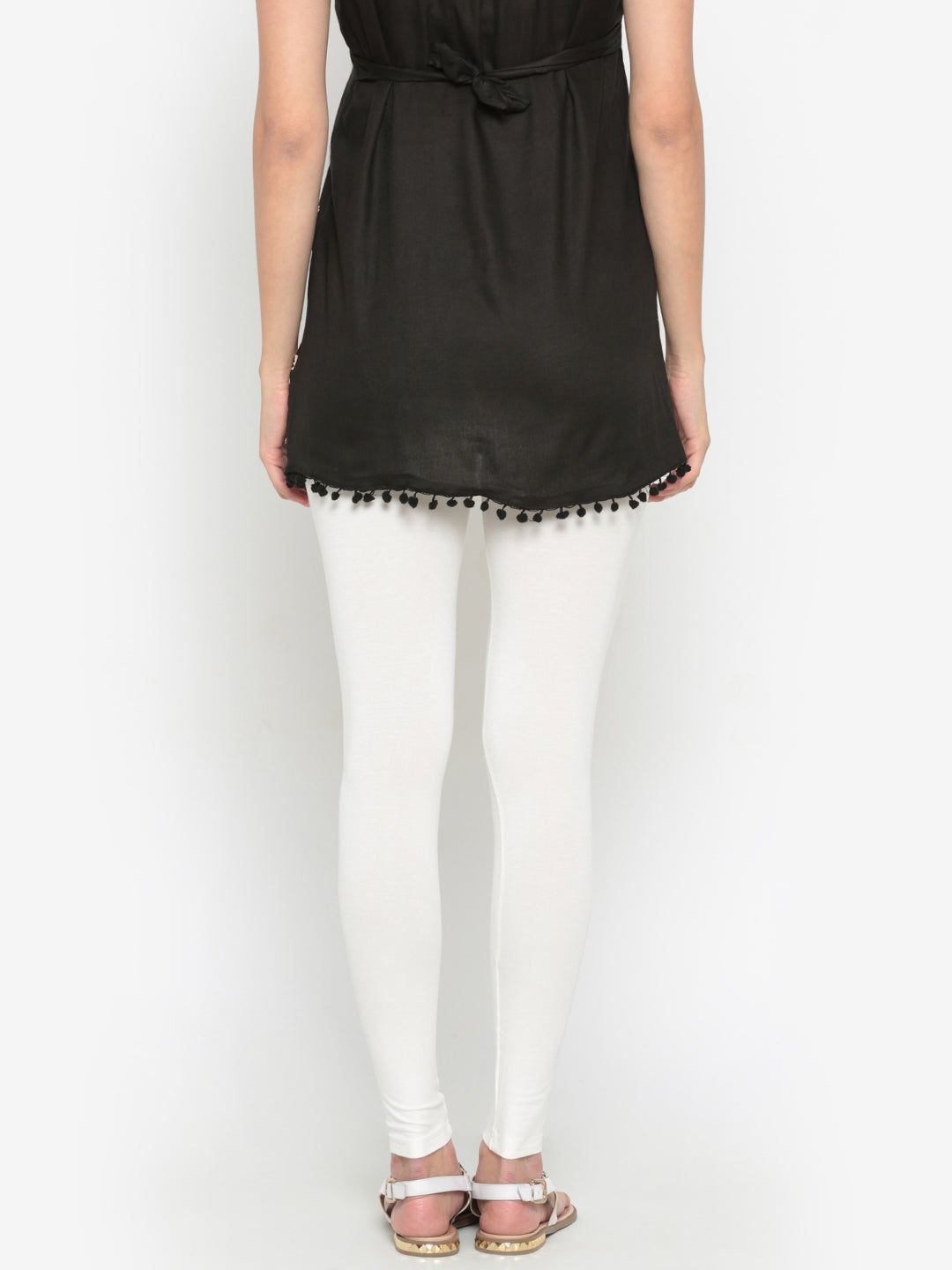 De Moza Superior Ankle Length Leggings Combo Pack of 2 Offwhite&Skin - De Moza