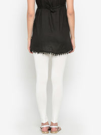 De Moza Superior Ankle Length Leggings Combo Pack of 2 Offwhite&Dark Purple - De Moza