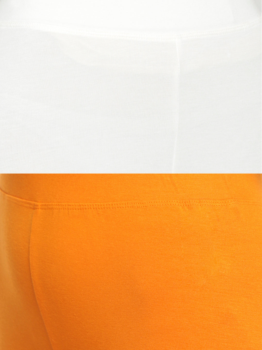 De Moza Superior Ankle Length Leggings Combo Pack of 2 Offwhite&Dark Yellow - De Moza