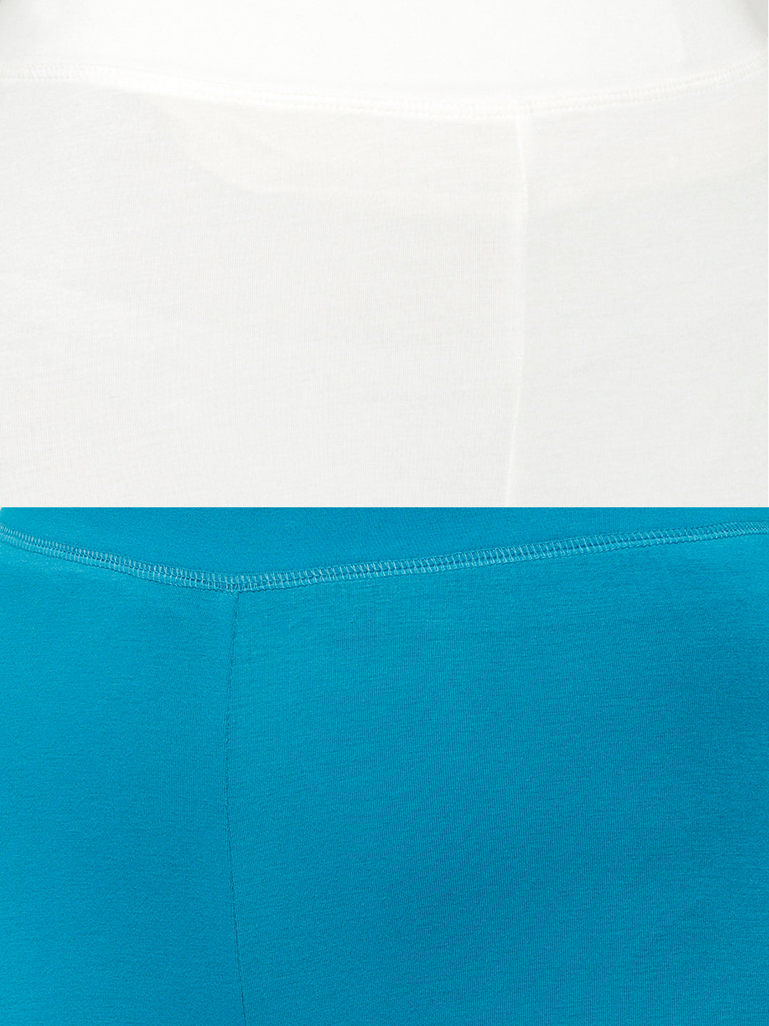 De Moza Superior Ankle Length Leggings Combo Pack of 2 Offwhite&Teal - De Moza