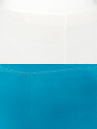 De Moza Superior Ankle Length Leggings Combo Pack of 2 Offwhite&Teal - De Moza