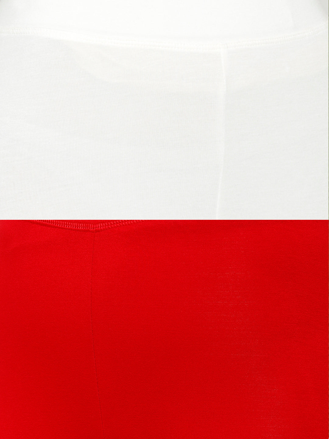 De Moza Superior Ankle Length Leggings Combo Pack of 2 Offwhite&True Red - De Moza