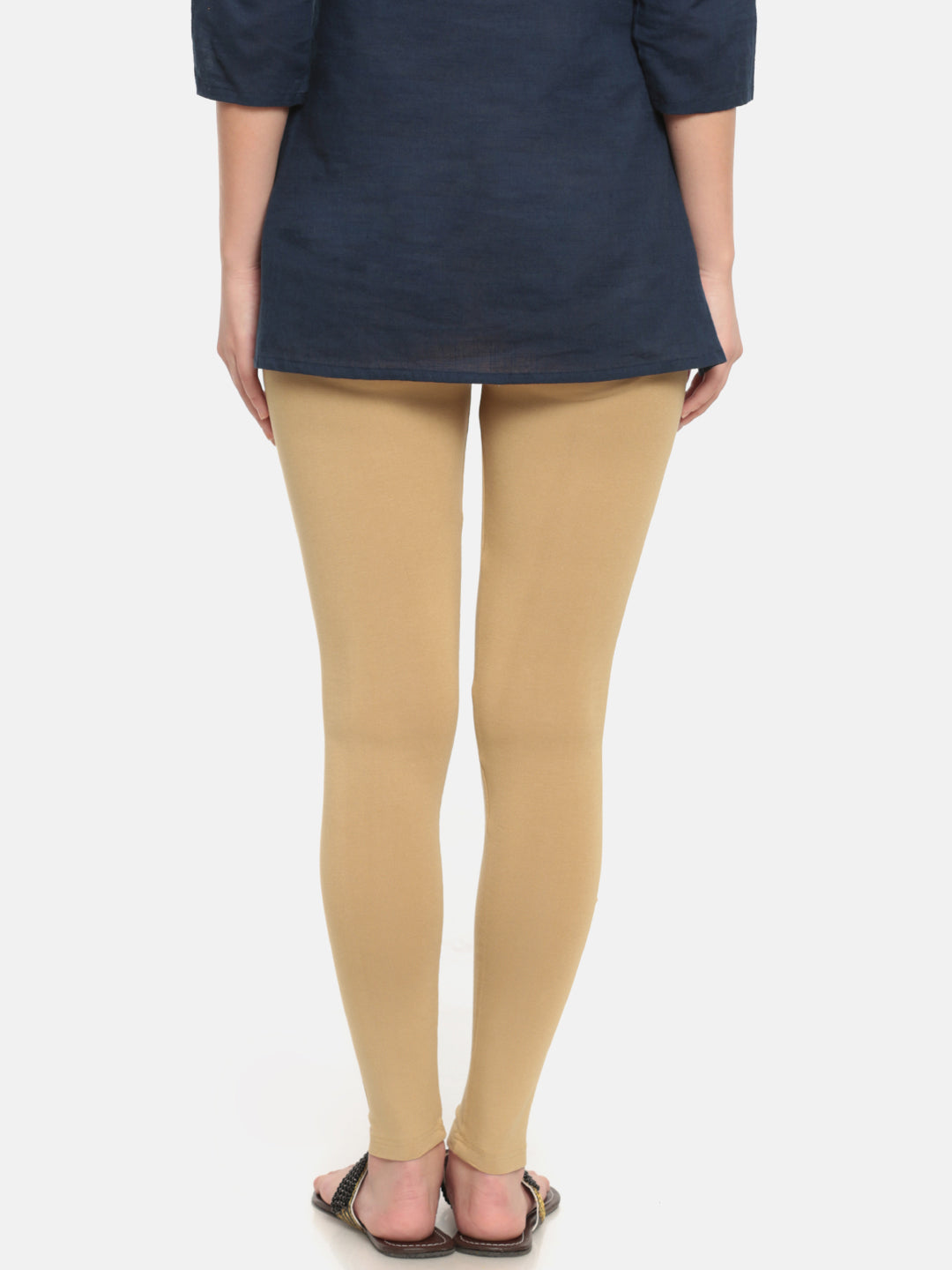 Pack of 2 De Moza Ladies Superior Ankle Leggings Skin&Dark Yellow