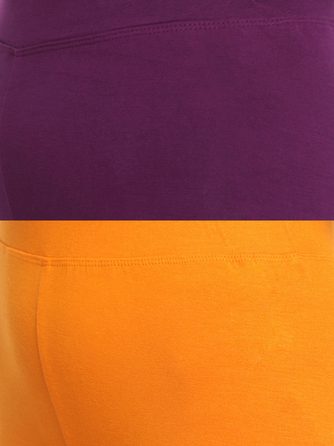 Pack of 2 De Moza Ladies Superior Ankle Leggings Dark Purple&Dark Yellow