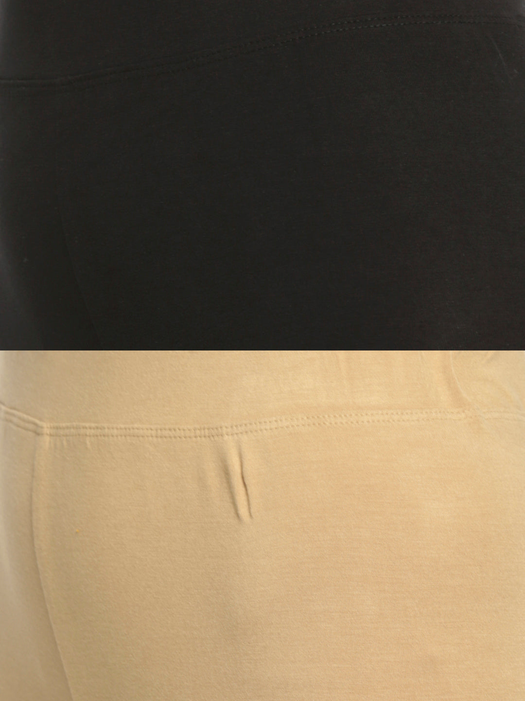 Pack of 2 De Moza Ladies Superior Ankle Leggings Black&Skin