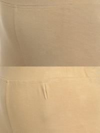 De Moza Superior Ankle Length Leggings Combo Pack of 2 Golden Beige&Skin - De Moza