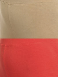 De Moza Superior Ankle Length Leggings Combo Pack of 2 Golden Beige&Rust Orange - De Moza