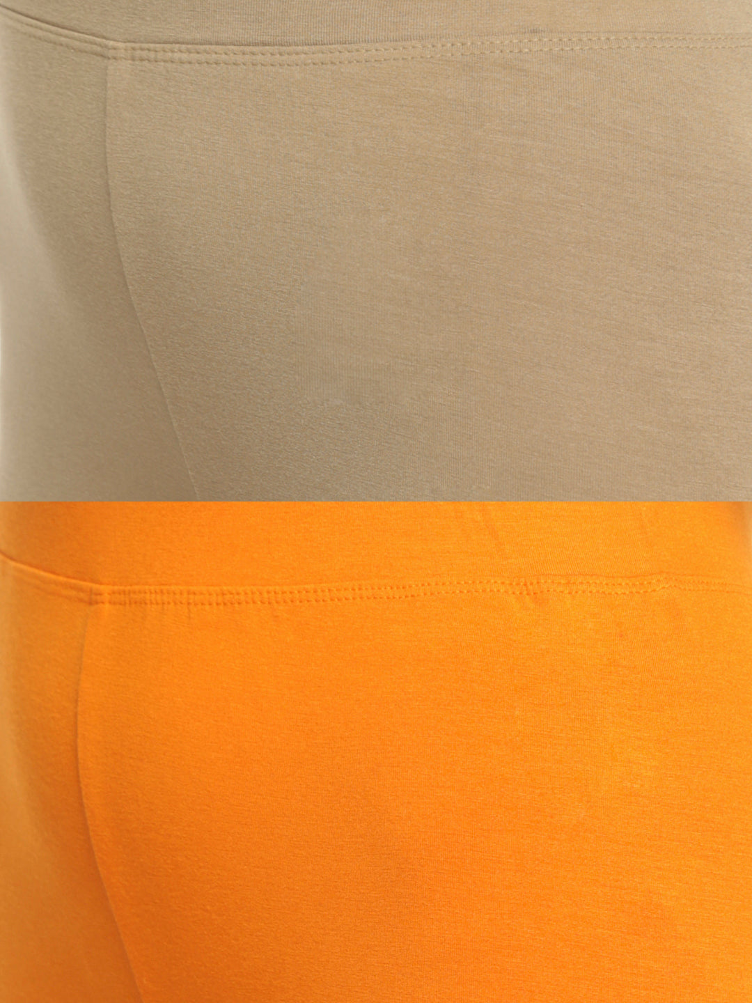 De Moza Superior Ankle Length Leggings Combo Pack of 2 Golden Beige&Dark Yellow - De Moza