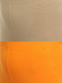 De Moza Superior Ankle Length Leggings Combo Pack of 2 Golden Beige&Dark Yellow - De Moza