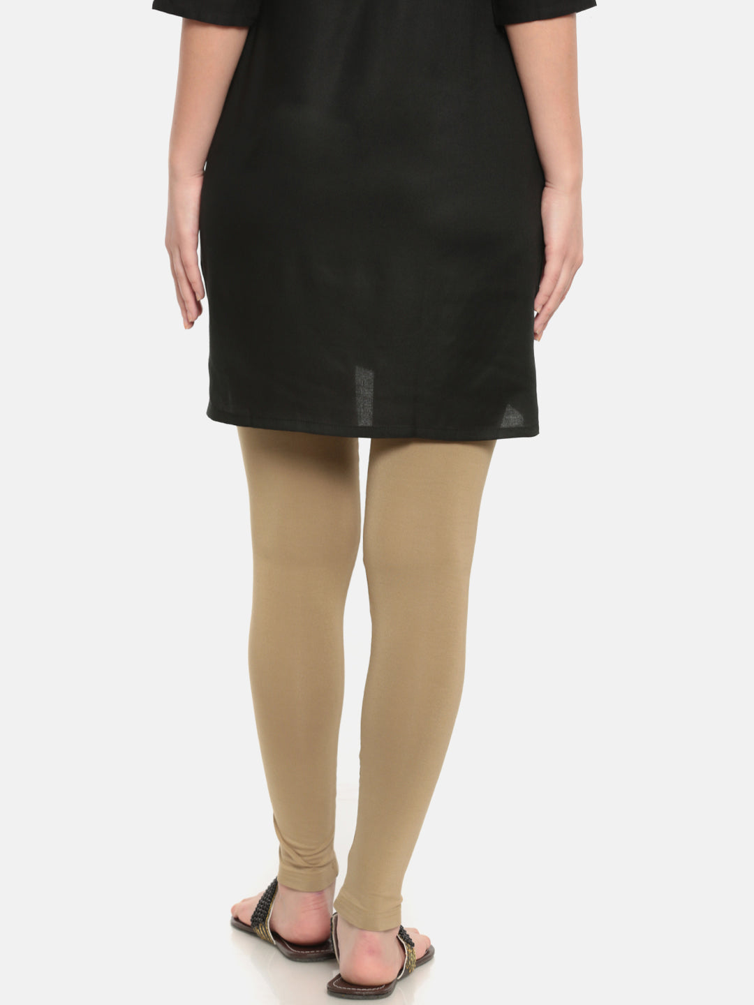 De Moza Superior Ankle Length Leggings Combo Pack of 2 Golden Beige&True Red - De Moza