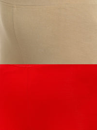 De Moza Superior Ankle Length Leggings Combo Pack of 2 Golden Beige&True Red - De Moza