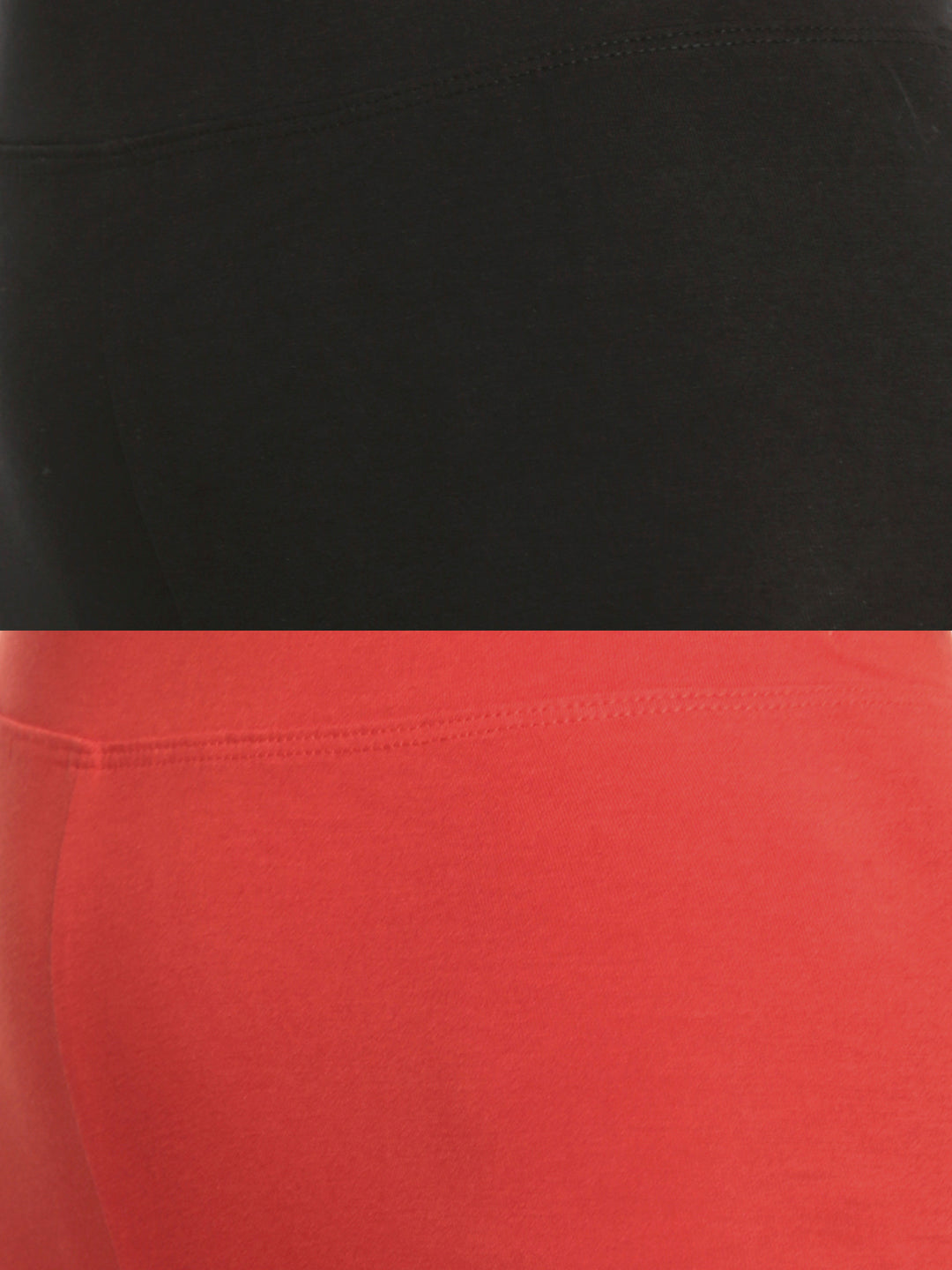 Pack of 2 De Moza Ladies Superior Ankle Leggings Black&Rust Orange