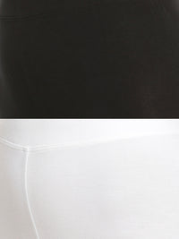 Pack of 2 De Moza Ladies Superior Ankle Leggings Black&White