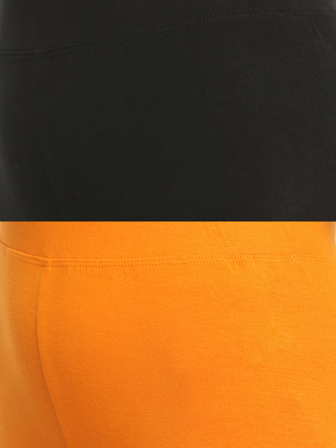 Pack of 2 De Moza Ladies Superior Ankle Leggings Black&Dark Yellow