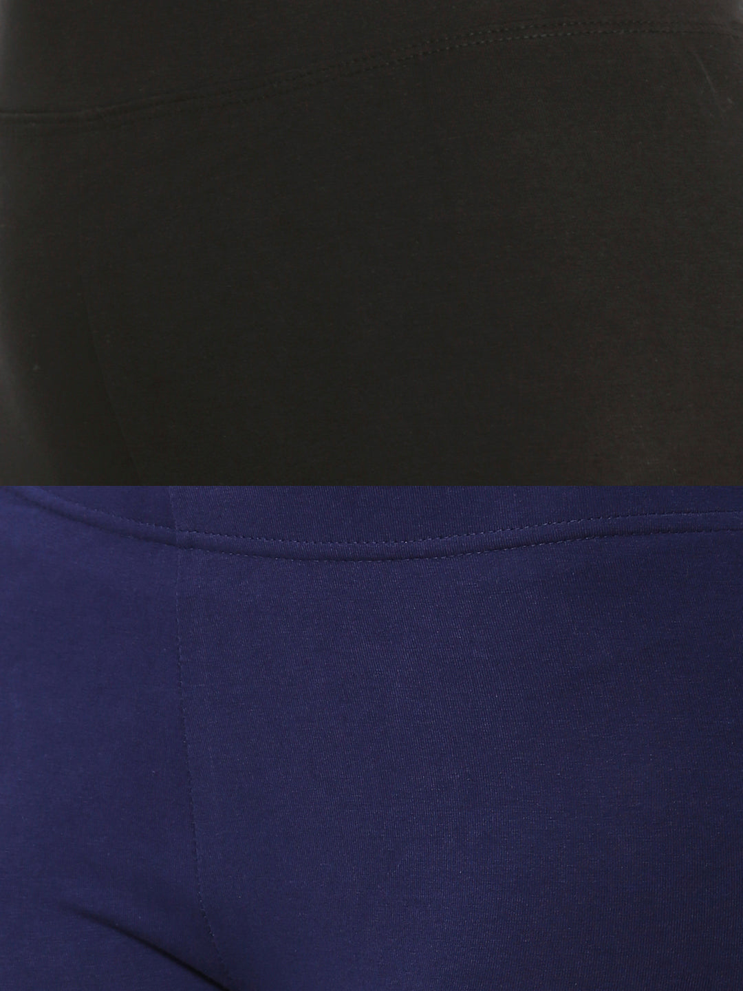 De Moza Superior Ankle Length Leggings Combo Pack of 2 Black&Navy Blue - De Moza