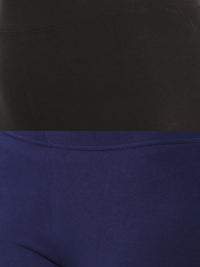 De Moza Superior Ankle Length Leggings Combo Pack of 2 Black&Navy Blue - De Moza