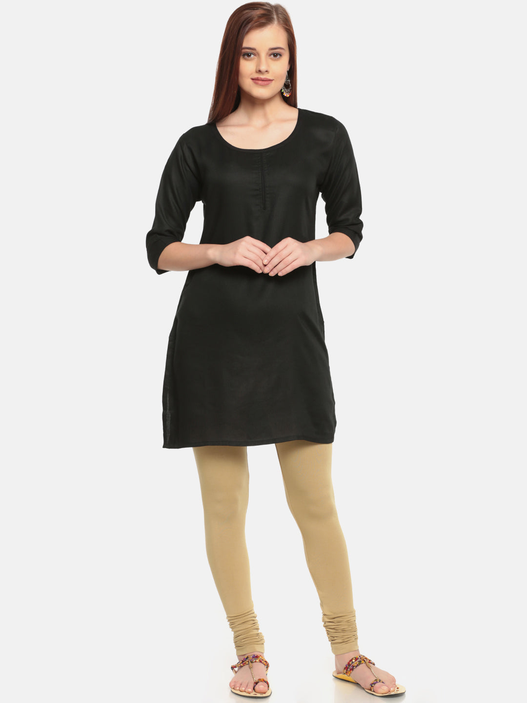 De Moza Women's Chudidhar Leggings Solid Viscose Skin - De Moza (4890553876543)