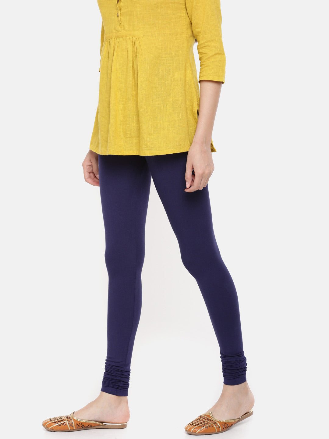 De Moza - Women's Navy Blue Churidar Leggings (4890549223487)