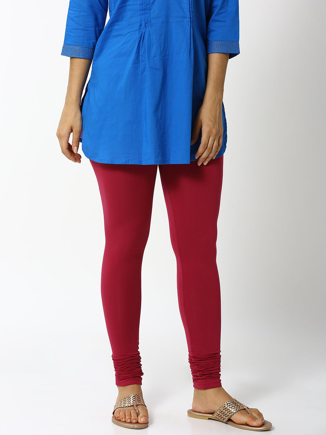 De Moza - Women's Red Churidar Leggings (4890550435903)