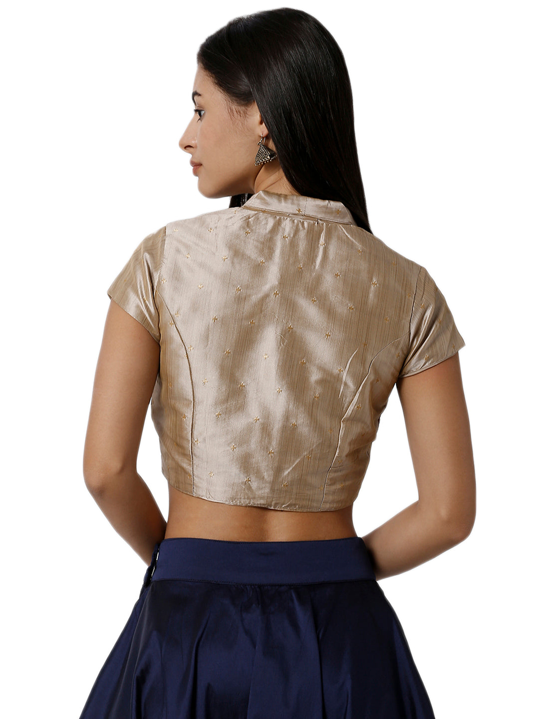 De Moza Ladies Embroidered Grey Crop Top - De Moza (1790332993599)