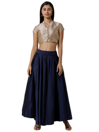 De Moza Ladies Embroidered Grey Crop Top - De Moza (1790332993599)